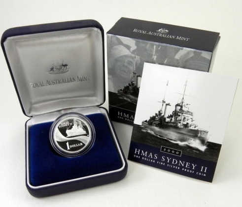 2000 $1 Silver Proof Coin - HMAS Sydney II